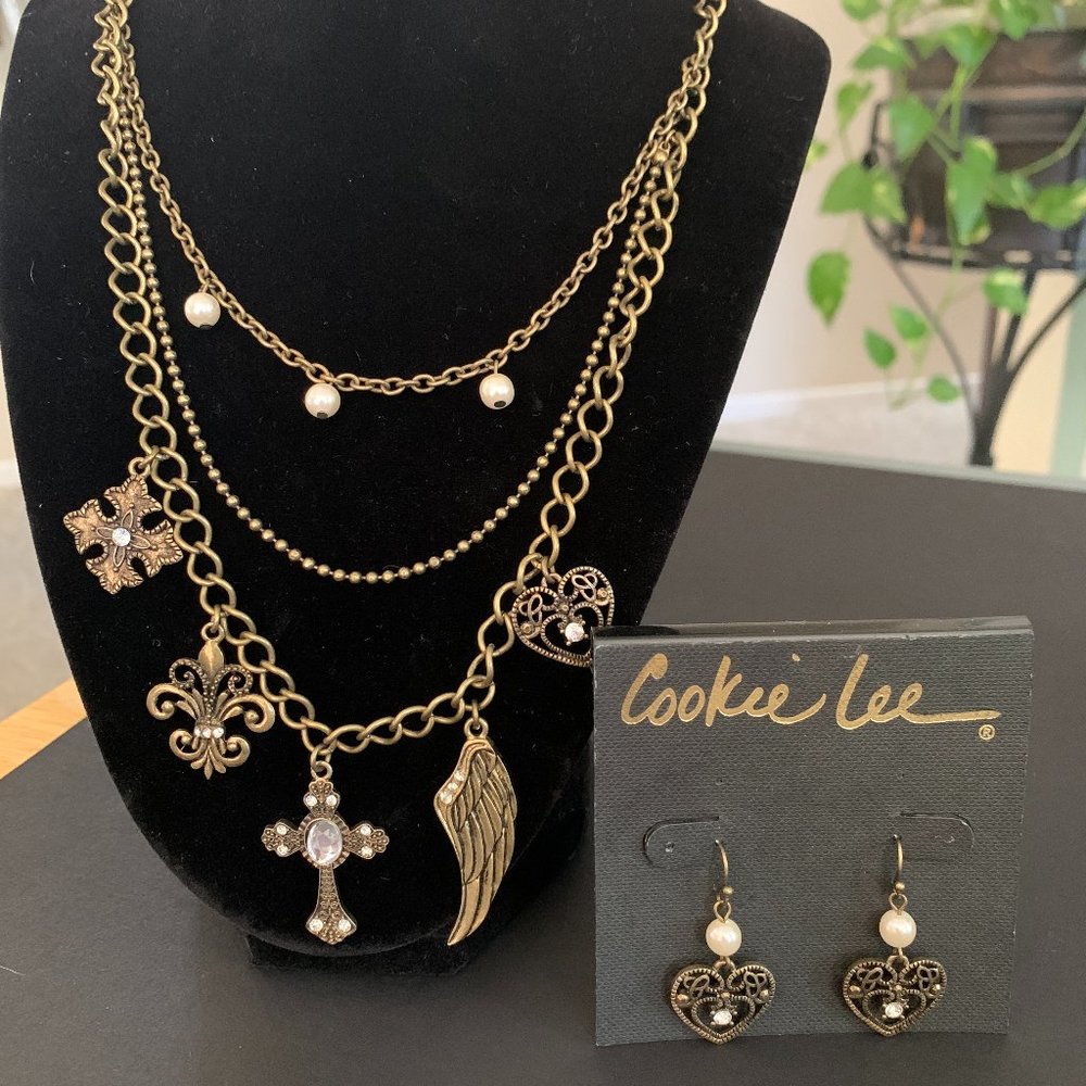 Multi-Layered Necklace and Earring Set